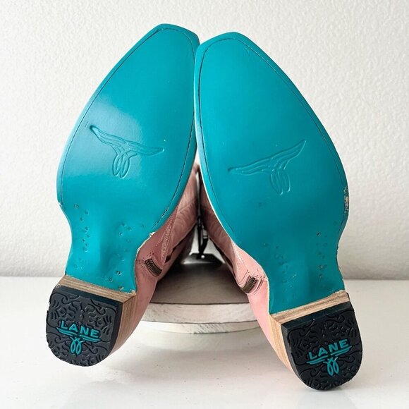 Lane LEXINGTON Over the Knee Womens Cowboy Boots 7.5 Pink Western Cowgirl Tall - Picture 13 of 16